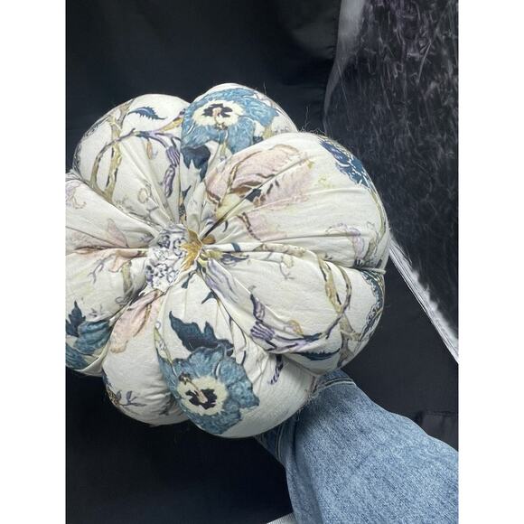 Boho Cottage Handmade Fabric Stuffed Pumpkin Made In India Halloween Fall - Picture 7 of 10